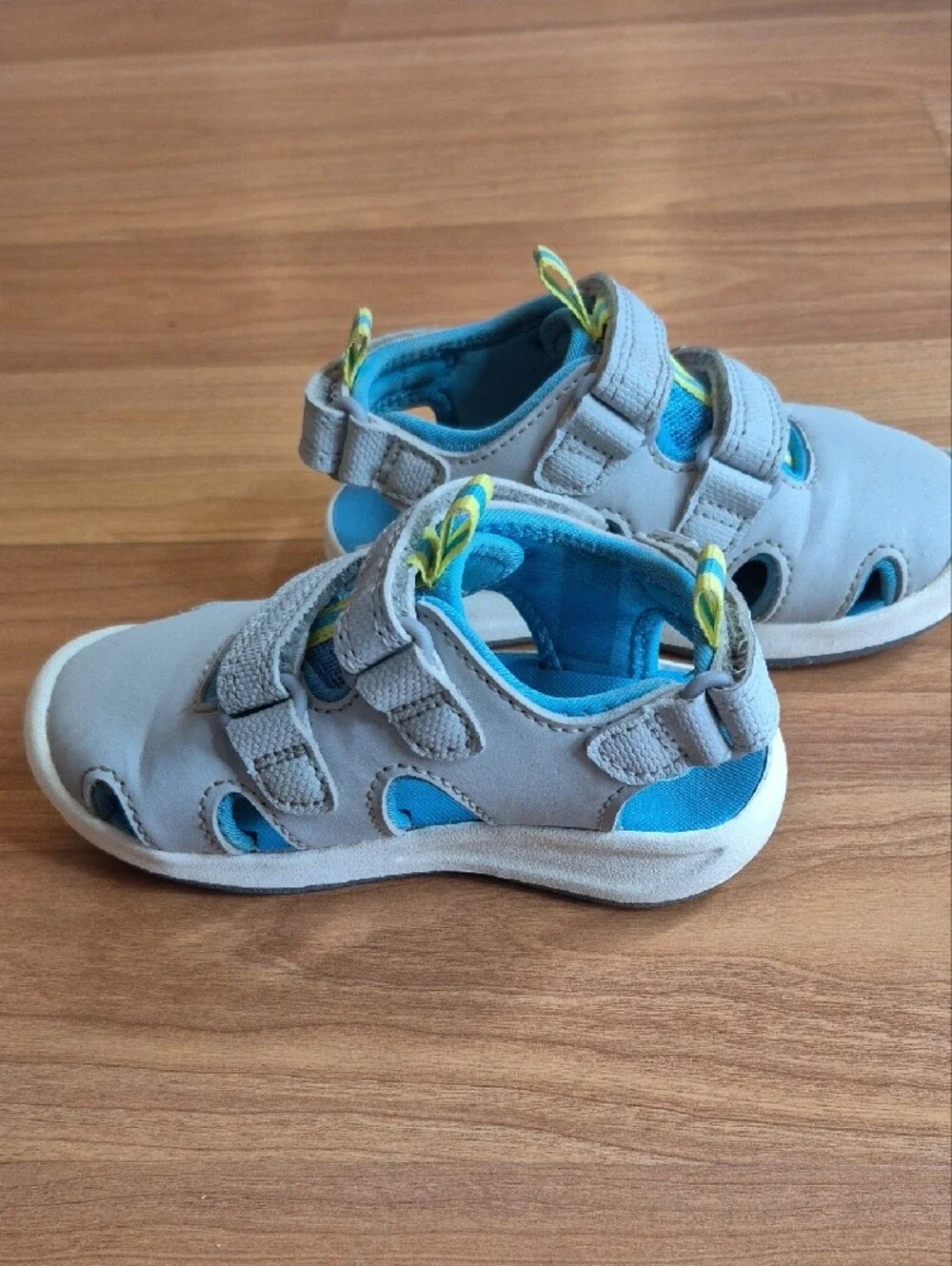 Kids Grey and Blue Closed-Toe Sandals and Green Open-Toe Sandals - 2-Pair Set